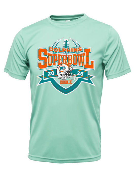ROOKIE DOLPHINS SUPERBOWL DRI FIT TEE 2025