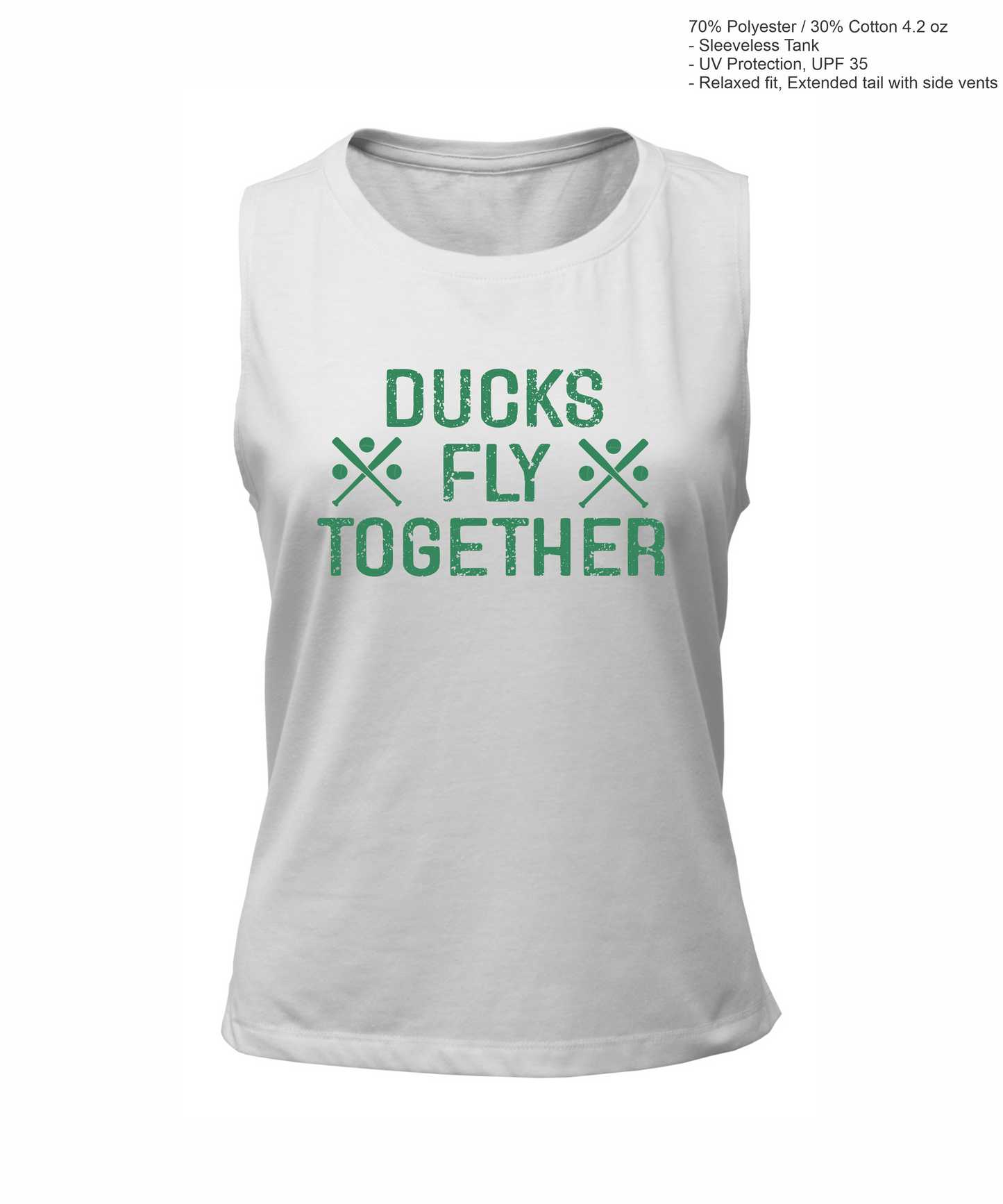 HIGH LOW  LADIES TANK - DUCKS FLY TOGETHER
