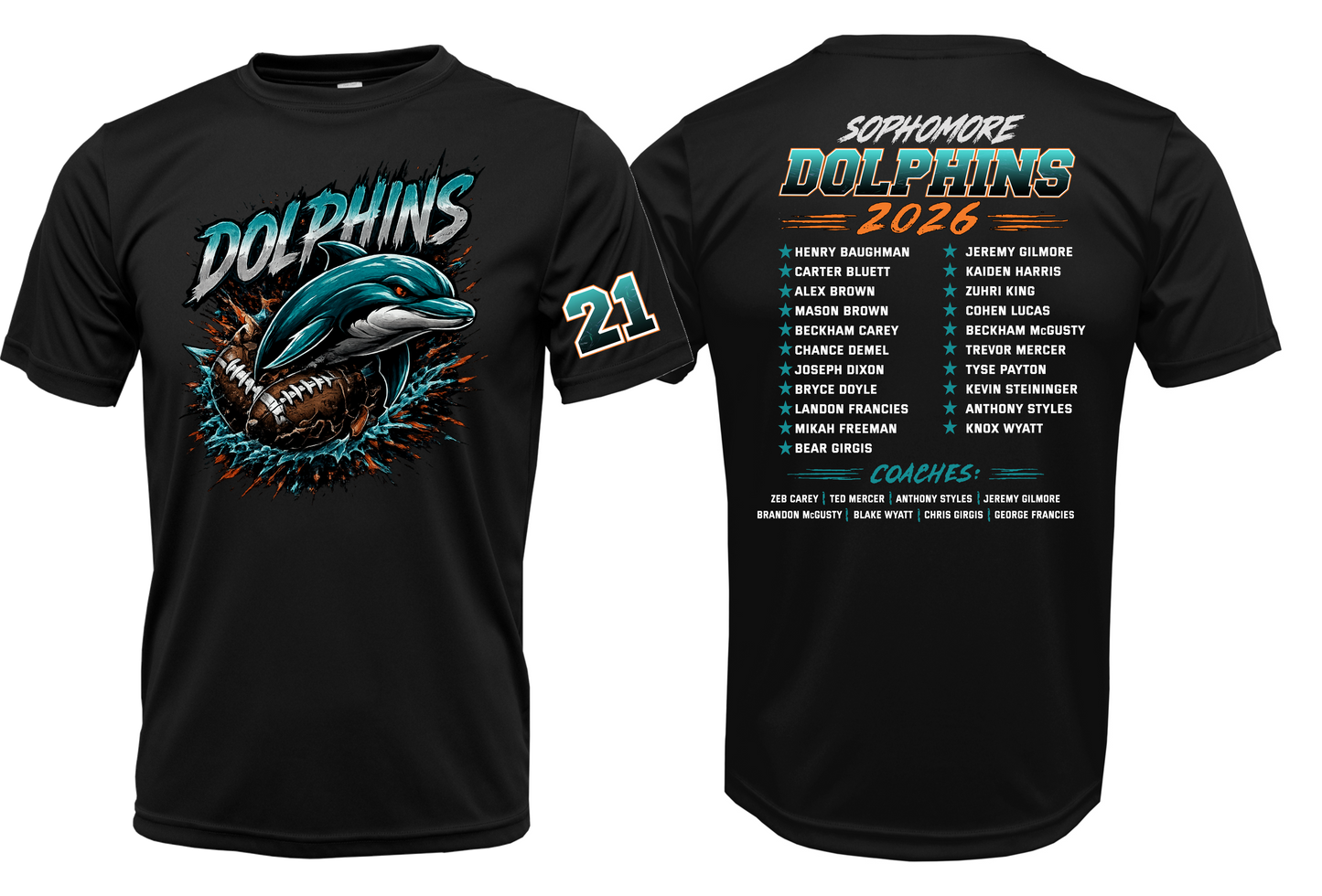 2026 Sophomore Dolphins Roster Shirt